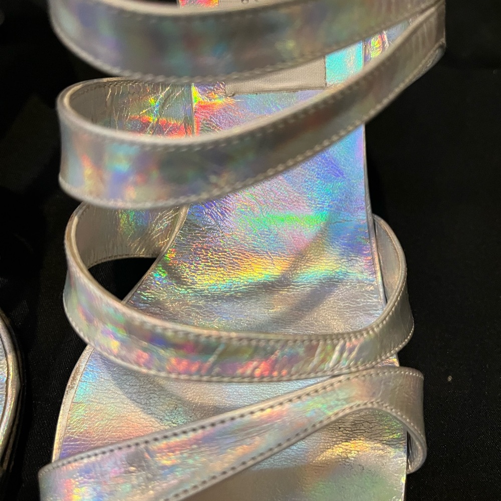 Rossimoda iridescent silver sandal - Picture 2 of 6